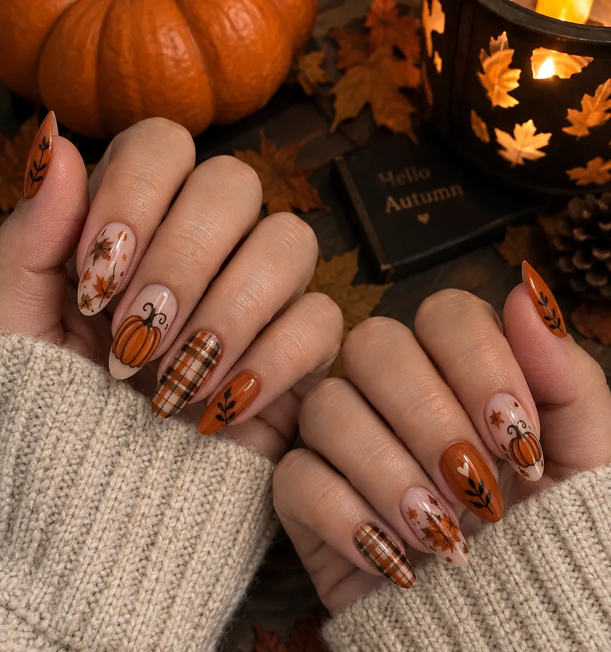 Nude nails with dark red blood drips from the cuticle